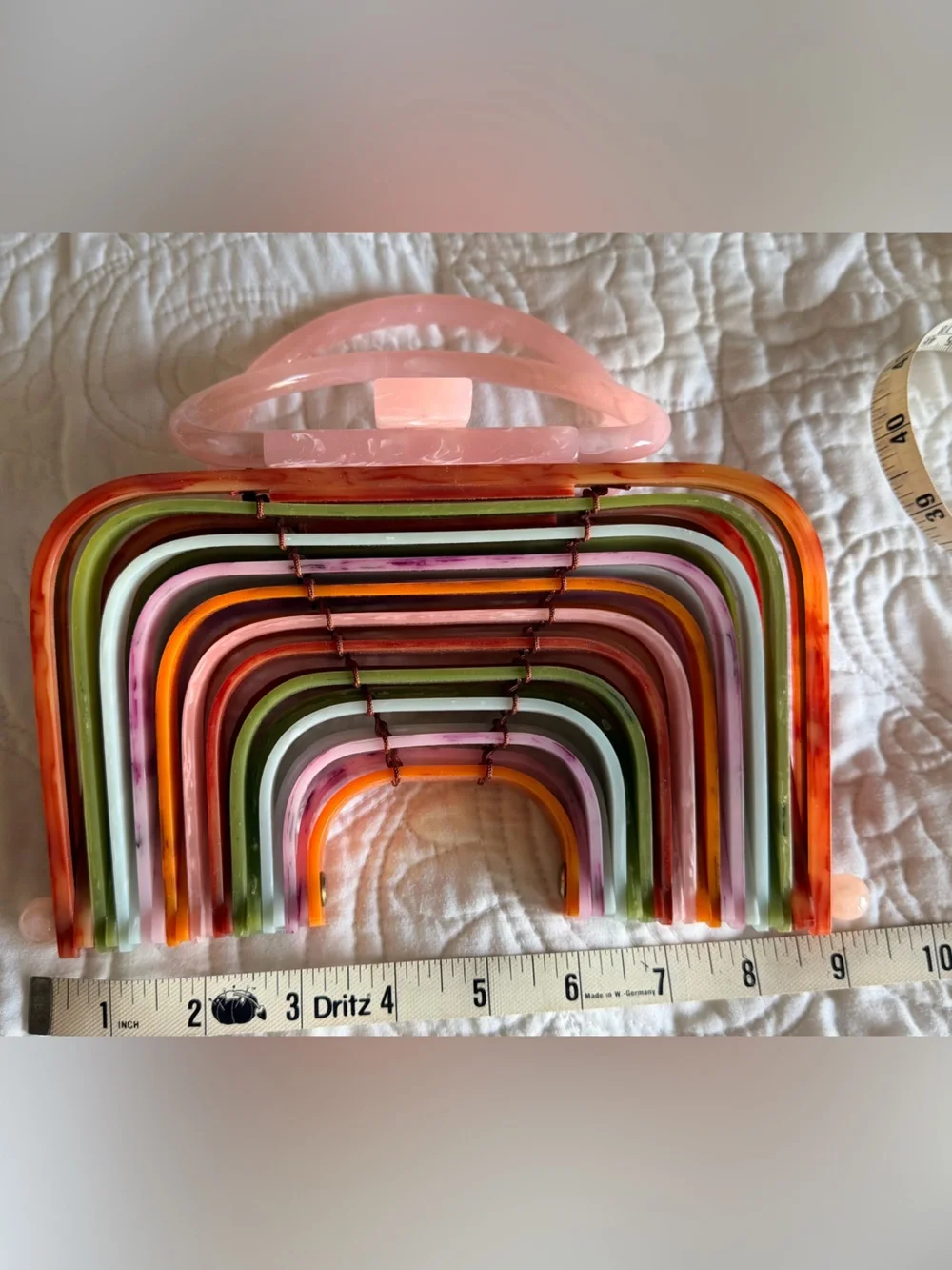 Sorozien Colorful Multi-Arch Acrylic Handbag - Pastel & Orange
